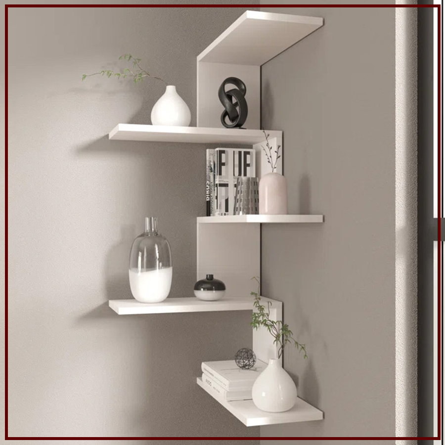 kệ gỗ trang trí góc tường