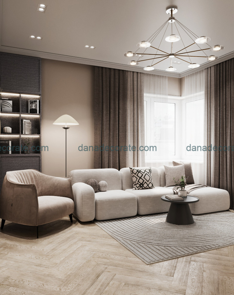 Thiết kế thi công nội thất phòng khách trọn gói theo phong cách hiện đại tại Đà Nẵng