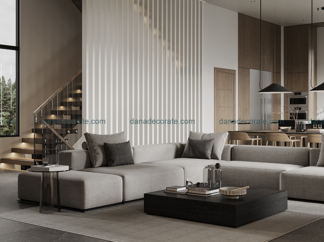 Thiết kế thi công nội thất phòng khách trọn gói theo phong cách hiện đại tại Đà Nẵng