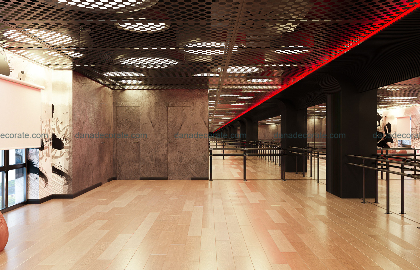 Thiết kế thi công trọn gói phòng dance theo phong cách hiện đại trẻ trung năng động.