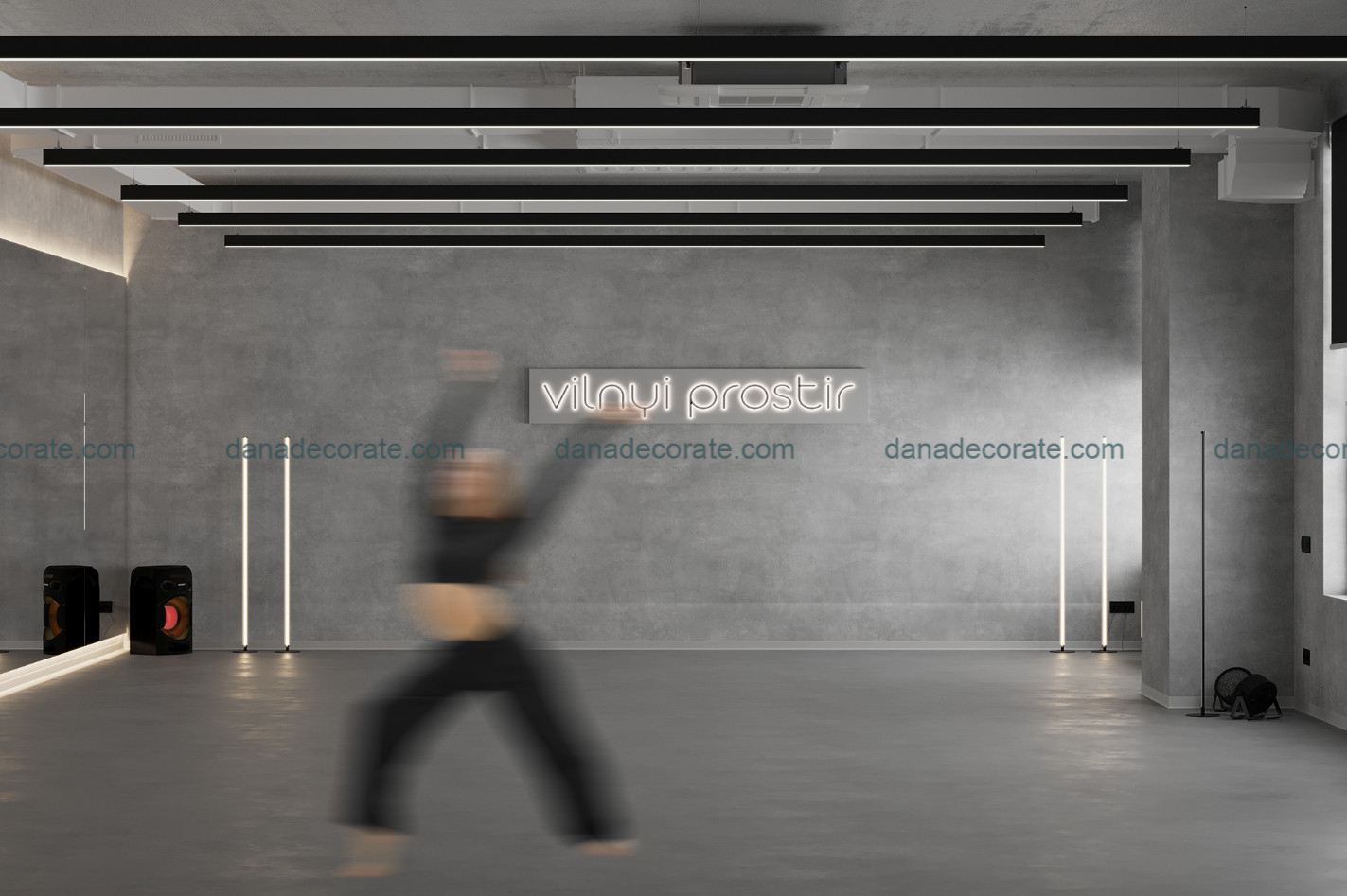 Thiết kế thi công trọn gói phòng dance theo phong cách hiện đại trẻ trung năng động.