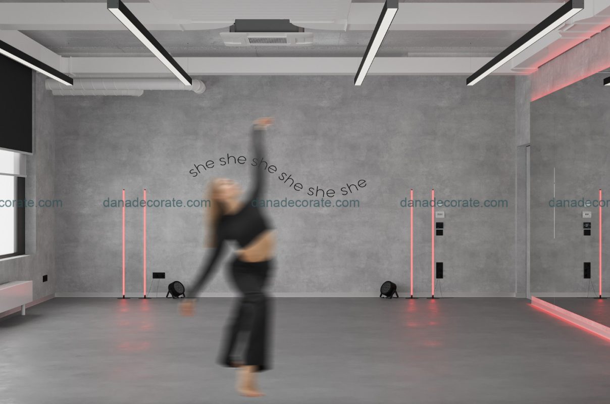 Thiết kế thi công trọn gói phòng dance theo phong cách hiện đại trẻ trung năng động.