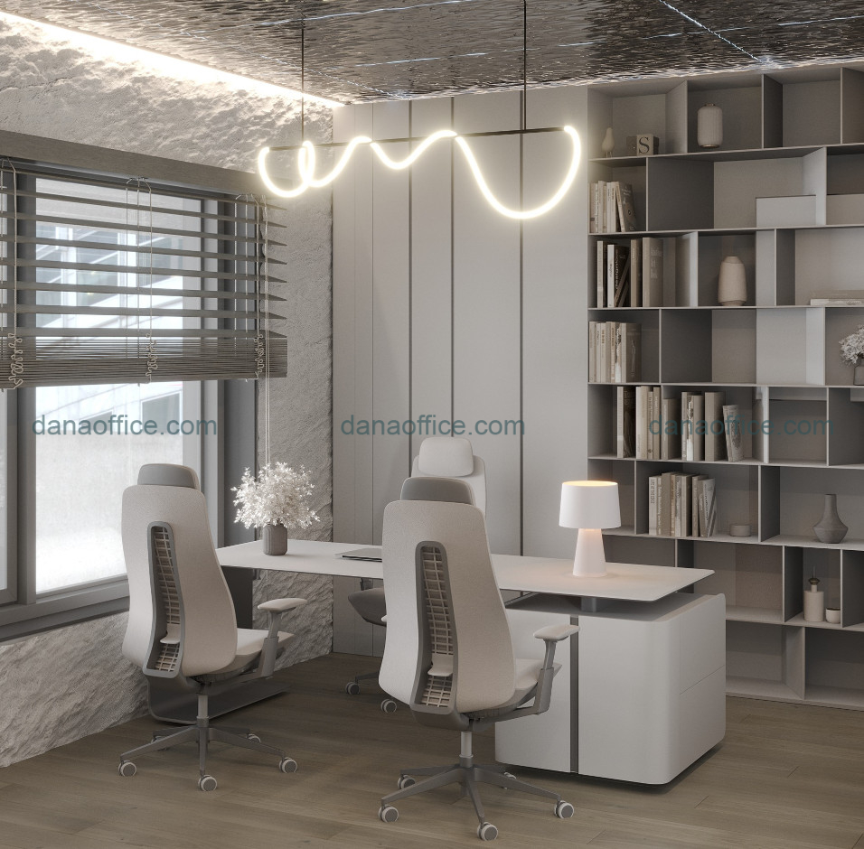 Bố trí nội thất văn phòng làm việc hiện đại.