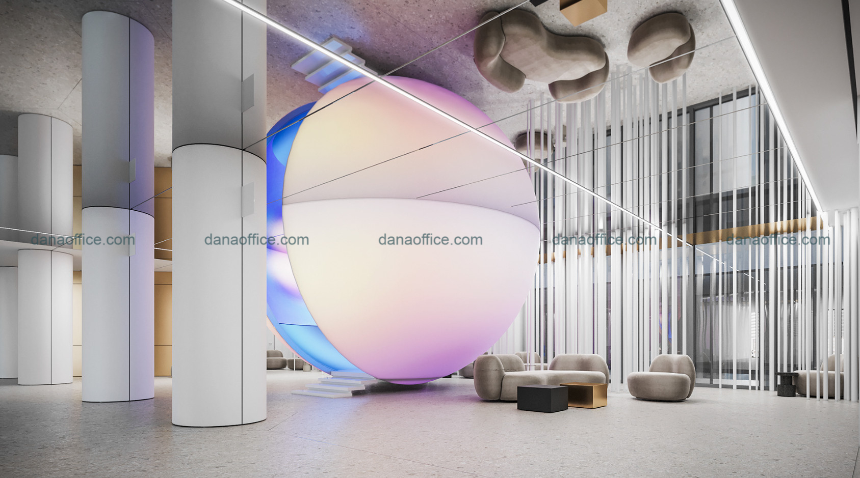 Thiết kế thi công nội thất văn phòng 2 tầng tại Đà Nẵng.